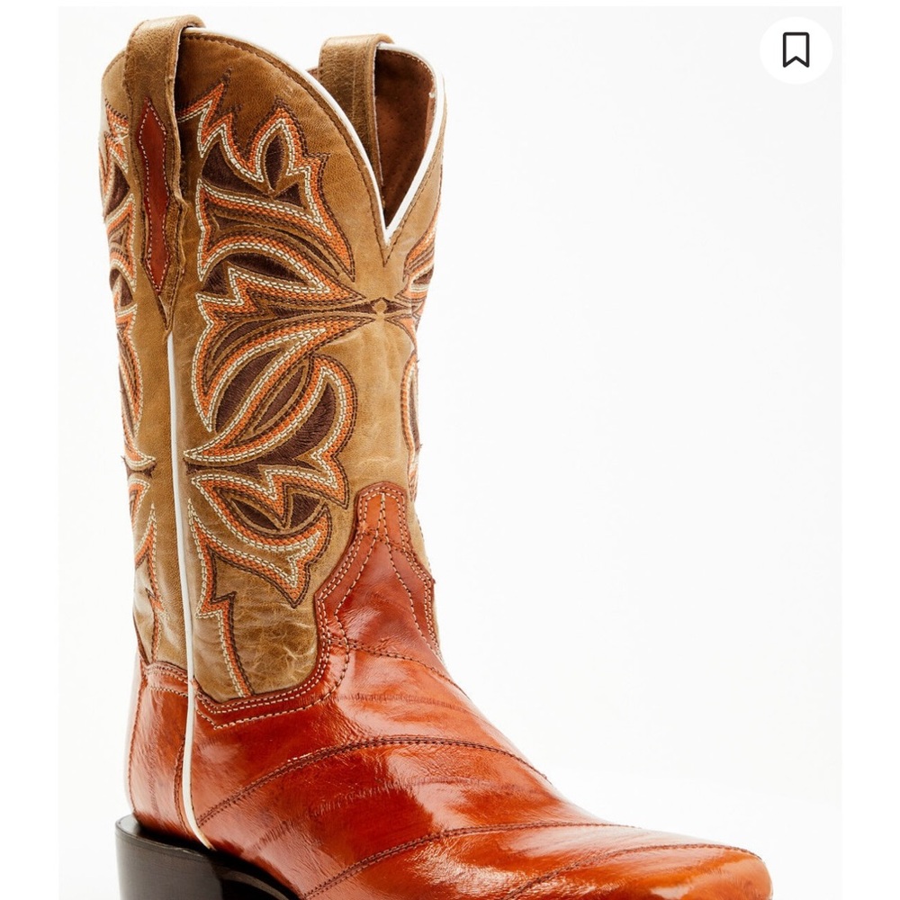 NWT Dan Post Men's Western Boots - Peanut color Eel Broad square toe